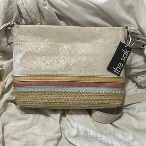 Melrose Leather Crossbody Stone Stripe Espadrille – The Sak Womens Handbag